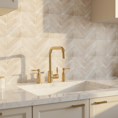 Luxury Kitchen with Brass Fixtures